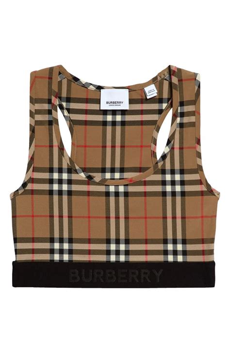 black burberry sports bra|Burberry Dalby Check Sports Bra .